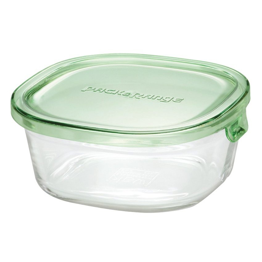 iwaki K3240N-G ภาชนะแก้วบรรจุอาหารขนาด 450 ml. - สีเขียว(ส่งฟรี) W13×D12.8×H5.5cm