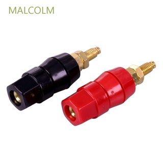 Malcolm อะแดปเตอร์แจ็คเชื่อมต่อ Binding Post Amplifier Terminals Hex สีดํา+สีแดง 1 คู่