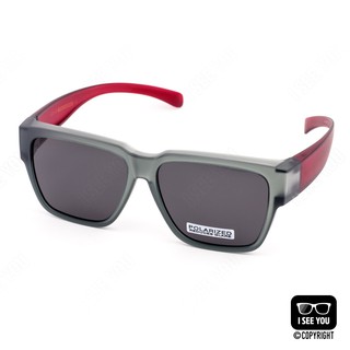 แว่นครอบกันแดดเลนส์โพลาไรซ์ CU2 Fit Over Polarized 5801 (สีเทาขาแดง เลนส์เทาดำ) สามารถสวมทับแว่นสายตาได้