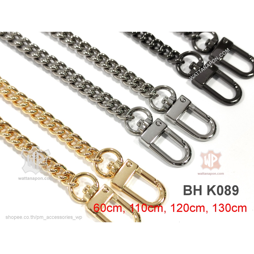BH K089 สายกระเป๋าโซ่พร้อมตะขอ ยาว 60ซม.,110ซม.,120ซม.,130ซม Metal Chain Crossbody/Shoulder/Handle Strap Replacement ราคา ถูกที่สุด ดีลบีเคเค