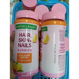 Natures Bounty Hair Skin and Nails With Collagen and Biotin, Gummies, 80 Ct