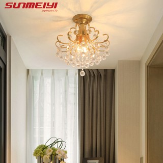 Sunmeiyi โคมไฟ LED คริสตัลสไตล์นอร์ดิกสําหรับติดตกแต่งเพดานห้องนอนห้องนั่งเล่นห้องนอน