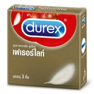 ถุงยางอนามัยดูเร็กซ์ เฟเธอร์ไลท์ (3ชิ้น) Durex Fetherlite Condom