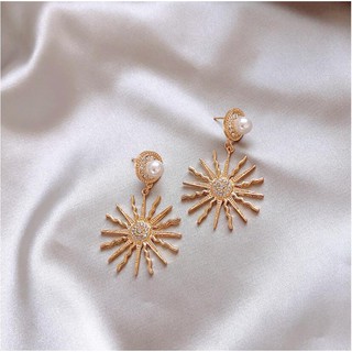 S925 เข็มเงินส่วนบุคคลต่างหูดอกไม้ไฟต่างหูมุกหวานต่างหูเพชรS925 Silver Needle Personalized Firework Stud Earrings