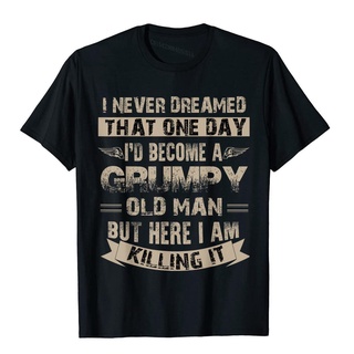 เสื้อยืดผ้าฝ้ายพิมพ์ลายขายดี เสื้อยืดท็อป ผ้าฝ้าย พิมพ์ลาย IM Become A Grumpy Old Man 3 มิติ สําหรับผู้ชาย