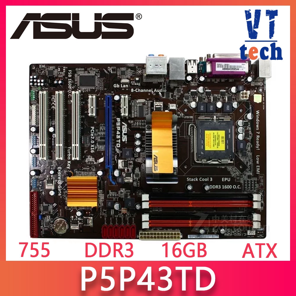 ASUS P5P43TD P5P43TD PRO เมนบอร์ด LGA 775 DDR3 16GB USB2.0 P43 ใช้เดสก์ท็อปเมนบอร์ดบอร์ด
