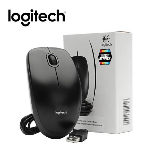 สินค้า  Logitech Mouse USB รุ่น LG-B100 (Black) ของแท้ ประกันศูนย์ synnex 3 ปีเก็บกล่อง