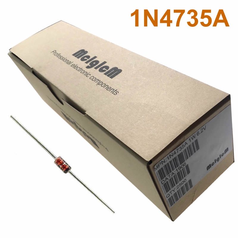 MCIGICM 2500 pcs Zener Diode 6.2V 1W Through Hole DO-41 1N4735 1N4735A