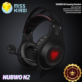 NUBWO รุ่น N2 Stereo Headset for Gaming หูฟังเกมมิ่ง แบบครอบหัว มีไมโครโฟน ระบบสเตริโอ มีไฟรอบ Gaming Headset Earphone