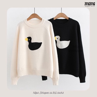 พร้อมส่ง🦆YAYA DUCK SWEATER🦆สเวตเตอร์ปักลายเป็ด ไหมนุ่มใส่สบาย