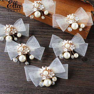 ella faux กิ๊บติดผมประดับโบว์มุกสําหรับเจ้าสาว