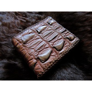 กระเป๋าสตางค์ใบสั้นรุ่นใหม่ หนังจระเข้แท้  Genuine wallet crocodile skin vintage