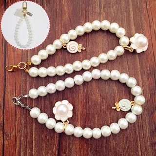 Xiebfashion พวงกุญแจมุก ดอกไม้ สีดํา หัวเข็มขัด มุก กระเป๋านักเรียน diy จี้ตกแต่ง สายคล้อง