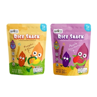 Brice Rice Snacks ขนมข้าวไรซ์เบอร์รี่และข้าวกล้องอบกรอบ(สำหรับเด็ก 1 ปีขึ้นไป) *มีฮาลาล