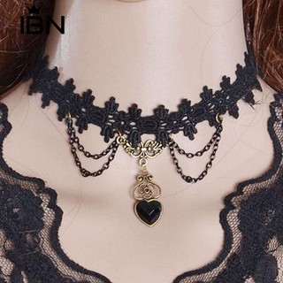 ** สร้อยคอ Gothic Lace Love สร้อยคอตาข่ายสร้อยคอ Choker สร้อยคอผู้หญิงเครื่องประดับ