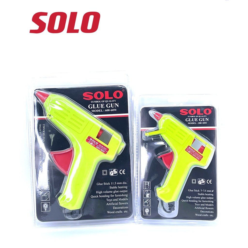 SOLO ปืนยิงกาวไฟฟ้า 20 60 วัตต์ รุ่นประหยัด 200-20W 600-60W ยิงกาวร้อน ของแท้ 100%
