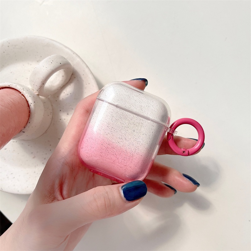 สําหรับ QPLUS TWS BT12 กรณี Simple Gradient สีชมพูสําหรับ QPLUS TWS BT12 ปลอกหูฟังนุ่มกรณีฝาครอบ