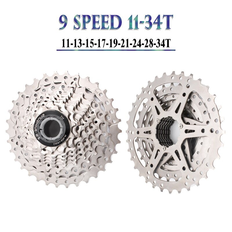 SUNSHINE เฟืองสวมจักรยาน Road Bike/MTB 9 Speed 11-34T Sprocket for SHIMANO