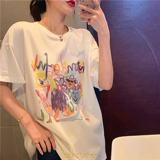 [blusher] 🧀 Wonderful drawing tee เสื้อยืดลายเพ้นสีน้ำน่ารักๆ