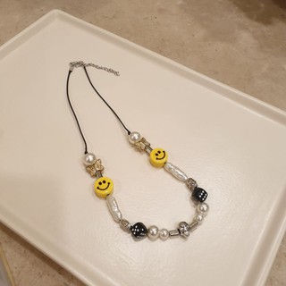 พร้อมส่ง💥 rocky necklace สร้อยคอกะโหลกหน้ายิ้มลูกเต๋า asap rocky 😊🏴‍☠️