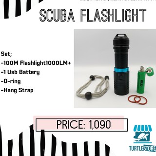 Scuba Mini Flashlight underwater 100m ไฟฉายดำน้ำลึก 100เมตร