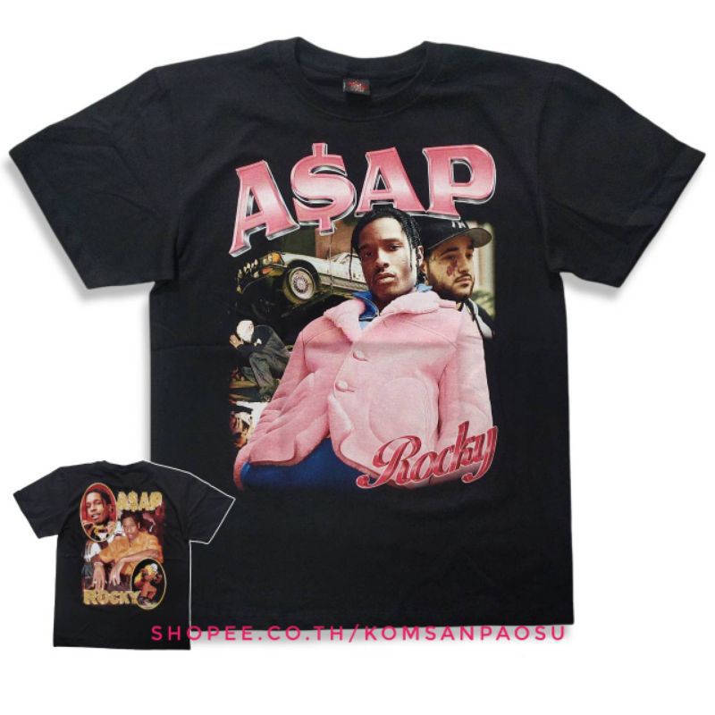 เสื้อยืด Asap rocky raptee เสื้อยืดแขนสั้นไซส์ยุโรป