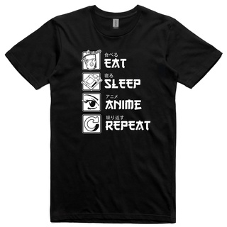 เสื้อยืด พิมพ์ลายการ์ตูนอนิเมะ Eat Sleep Repeat Lover Manga Fan เหมาะกับของขวัญ สําหรับแฟนคลับS-5XL