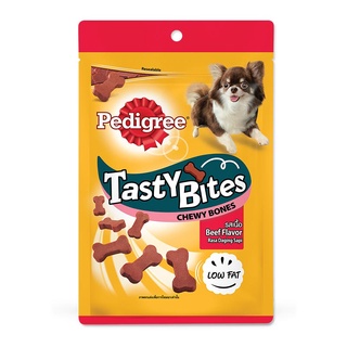 เพดดิกรี ขนมสุนัข เทสตี้ ไบทส์ ชิววี โบนส์ รสเนื้อ 50 กรัม อาหารสุนัข Pedigree Dog Snack Tasty Bites Chewy Bone Beef Fla