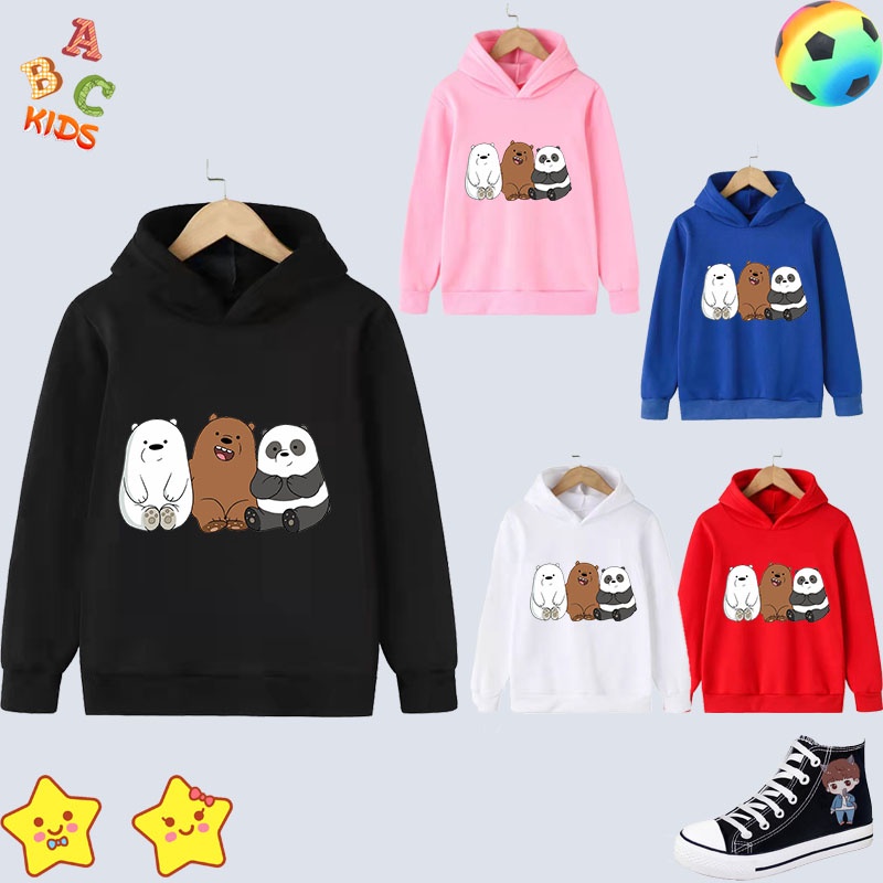 【BAC Kids】เสื้อกันหนาวแขนยาว มีฮู้ด ลายการ์ตูน we bare bears 2022 สําหรับเด็กผู้ชาย และเด็กผู้หญิง