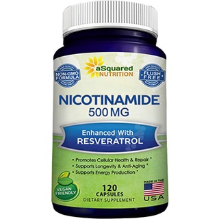 Nicotinamide with Resveratrol - 120 Veggie Capsules by ASquared Nutrition