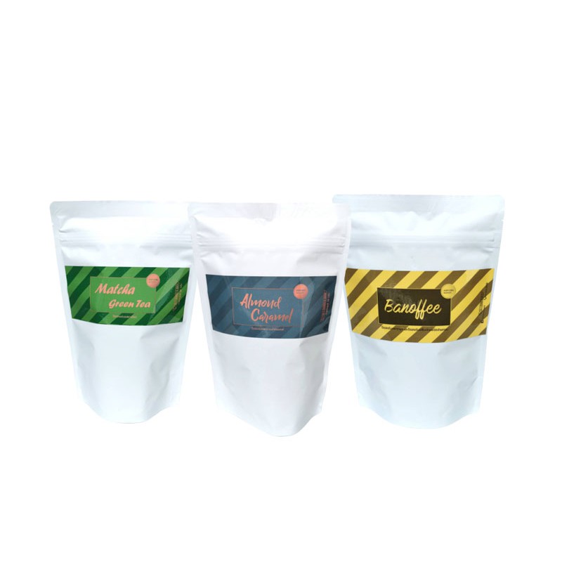 ชุด​ Happy​ B​ ป๊อปคอร์นรวม​ 3​ ห่อ​: Almond​ Caramel, Banoffee, Matcha Green Tea