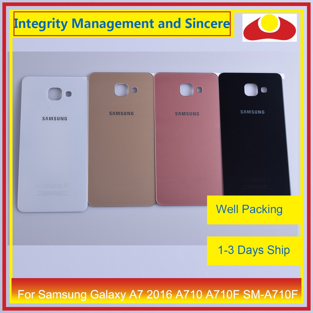 Original สําหรับ Samsung Galaxy A7 2016 A710 A710F SM-A710F แบตเตอรี่ด้านหลังด้านหลังฝาครอบกรณีแชสซี