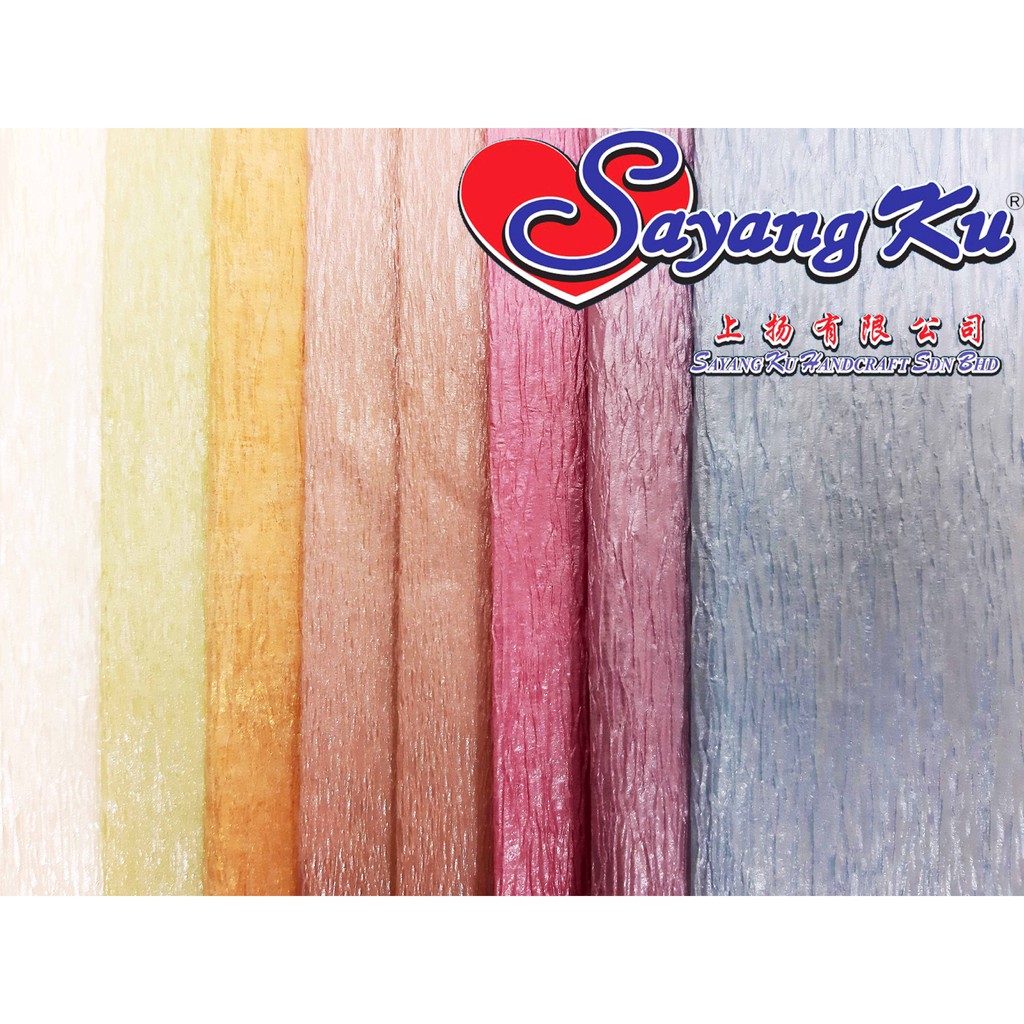 (Hot)Kertas Crepe Berkilat/ Crepe Paper Pearl (10 ชิ้น)