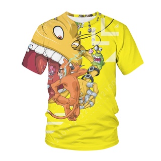 มาใหม่ เสื้อยืดลําลอง แขนสั้น พิมพ์ลายอนิเมะ Digimon Adventure 3 มิติ สไตล์ฮิปฮอป ฮาราจูกุ แฟชั่นสําหรับผู้ชาย ผู้หญิง