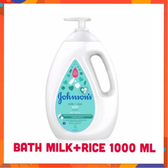 Johnson จอห์สัน สบู่อาบน้ำ มิลค์+ไรซ์ บาธ 1000 มล. Bath Milk+Rice 1000 ml