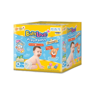 [เหลือ 704 โค้ด BABY3323B + BBLT100] BABYLOVE PLAYPANTS TOYBOX กางเกงผ้าอ้อมเด็ก เบบี้เลิฟ เพลย์แพ้นส์ พรีเมี่ยม ลังซุปเปอร์เซฟ จัมโบ้ ไซส์ S- XXL *3แพ็ค