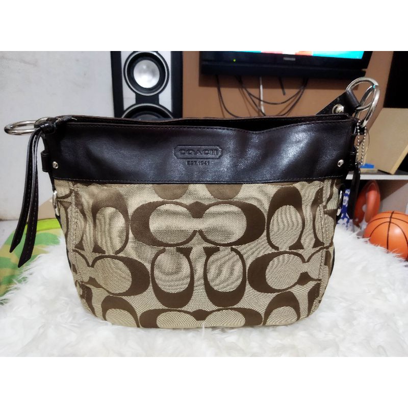 Coach Hobo Bag Canvas mix Leather