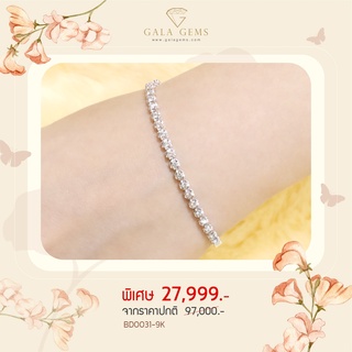 Gala Gems สร้อยข้อมือเพชรเม็ดเดี่ยว ตัวเรือนทอง 9K Gold ประดับเพชรเบลเยี่ยมแท้ Solitaire Diamond Bracelet รหัส BD0031-9K