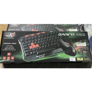 MD-TECH Keyboard+Mouse (KB-222/M-103)USB 5ปุ่มฟังก์ชั่นมัลติมีเดีย 3ปุ่มคีย์ลัดสำหรับเข้า Mail ,Home,Mycomสะดวกต่อการใช้