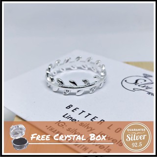 ✔️ส่งฟรี แหวนเงิน แหวนเงินแท้ 92.5% ลายใบไม้รอบวง  💍Silvy Jewels แหวน แหวนเงินแท้ ประดับด้วยเพชรCZ แหวนเงินผู้หญิง
