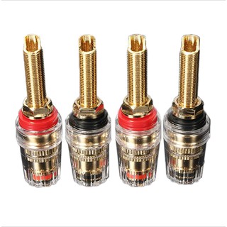 พร้อมส่ง ขั้วต่อลำโพง Binding Post Long Thread Banana Plug Terminal Gold Plated ( 1 คู่ )
