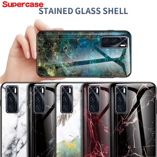 Ready Stock Vivo V20 SE Y20 Y20s Y20i Phone Case Marble Pattern Glass Soft Frame Hard Cover