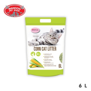 [MANOON] KETTY LOVE Corn Cat Litter 6L คิตตี้ เลิฟ ทรายแมวข้าวโพด 6 ลิตร