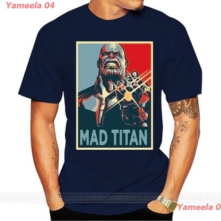 ผ้าฝ้ายคอกลมYameela 04 2021 Fashion Mens Summer Tees Mad Titan Thanos Mens T-Shirt Humorous Loose Tops discountfrom S-4X