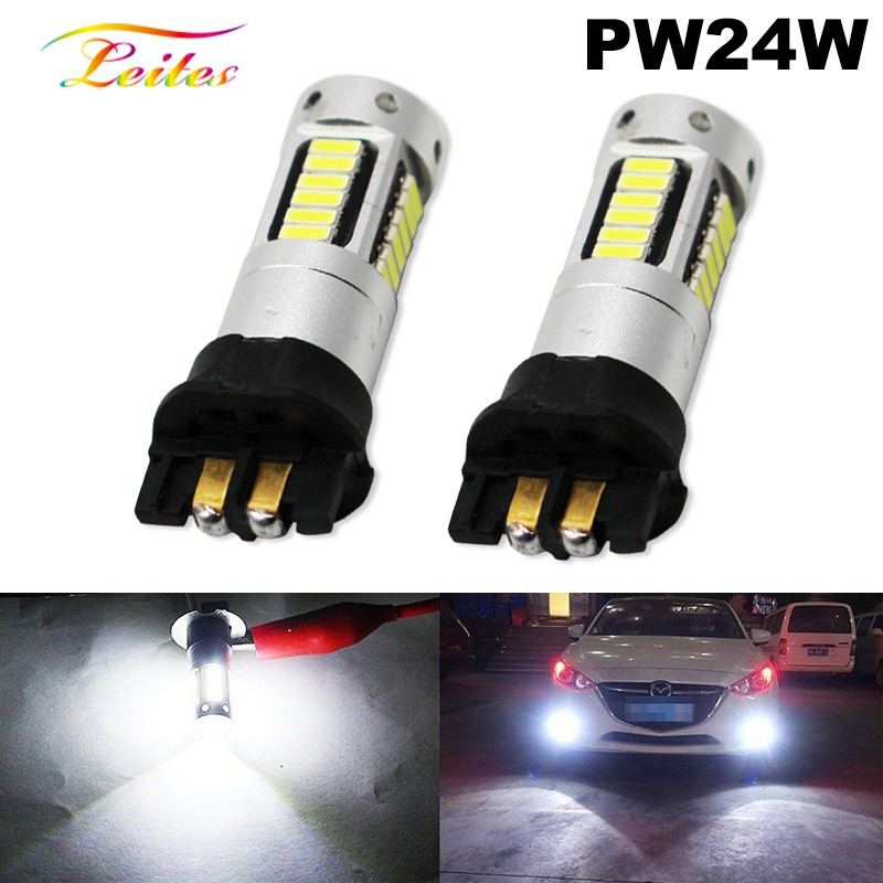2PCS ข้อผิดพลาดฟรี PW24W PHY24W Amber/Xenon สีขาว 30-SMD ไฟเลี้ยวหลอดไฟ LED สําหรับ BMW F30 3 Series