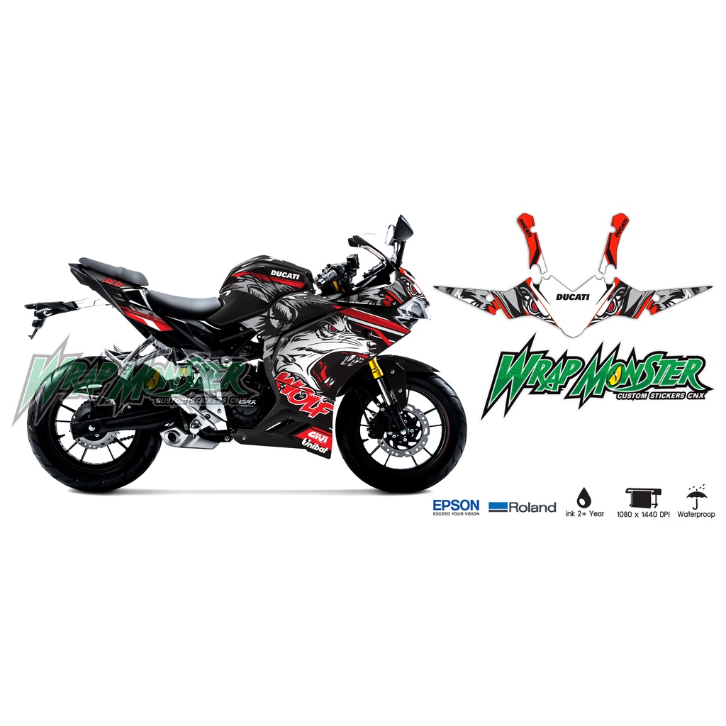 สติ๊กเกอร์แต่งรถ GPX 150 GR ลายหมาป่า | ลายแต่ง GR | สติ๊กเกอร์ GR150 ชุดใหญ่ กันน้ำ 100%  ทนแดด | G