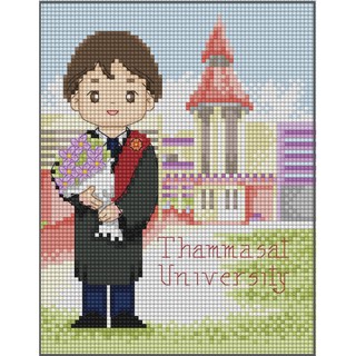 ชุดปักครอสติช ชาย ม.ธรรมศาสตร์ (CG-TU01) ชุดปักครอสติช ภิญญ์ ,Cross Stitch Kit Pinn (Pre Order)