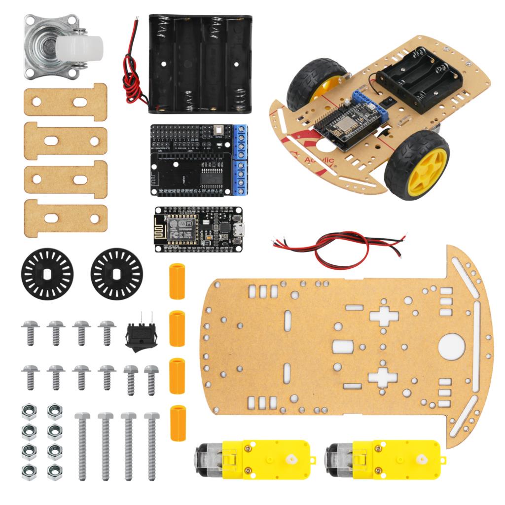 LAFVIN คลังสินค้าพร้อม ชุดแชสซีรถหุ่นยนต์อัจฉริยะพร้อม Nodemcu Lua V3 ESP-12 สําหรับ Arduino