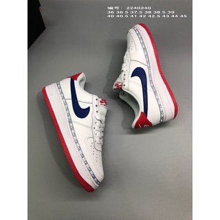 Nike Air Force 1 Small logo white and blue hook sports shoes