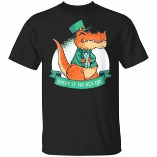 เสื้อผ้าผชเสื้อยืดผ้าฝ้าย พิมพ์ลาย St Patrick S Day Fun Happy St Pat-Rex Day US Impression สําหรับผู้ชายS-5XL